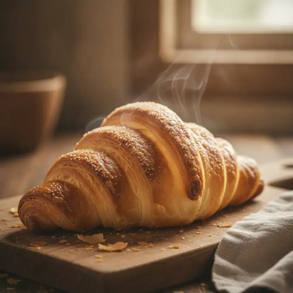 Croissant pur beurre feuilleté et doré